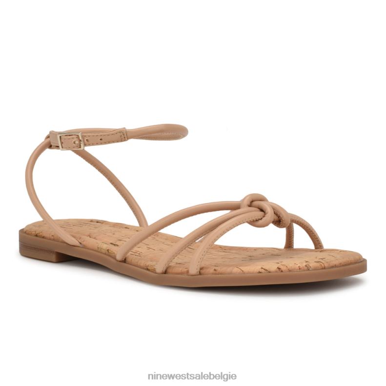 Nine West L48XT1069 warme blos Platte sandalen met enkelbandje