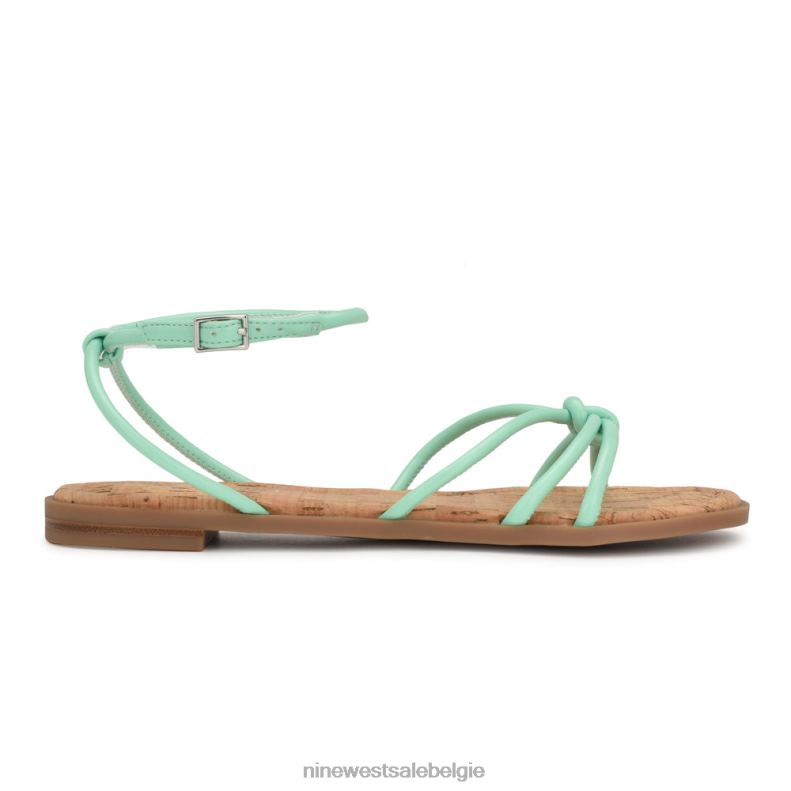 Nine West L48XT1070 muntgroen Platte sandalen met enkelbandje