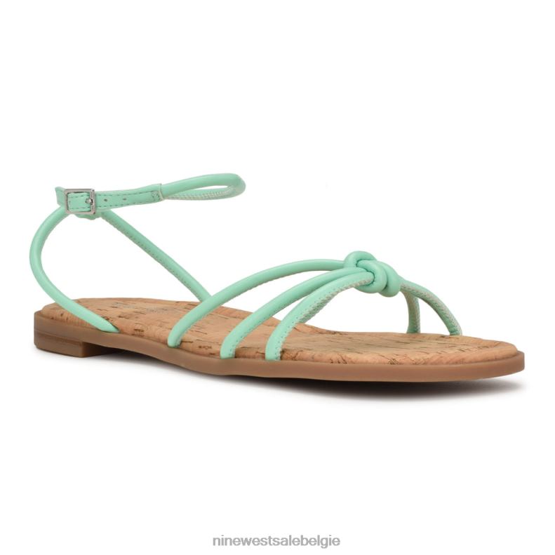 Nine West L48XT1070 muntgroen Platte sandalen met enkelbandje