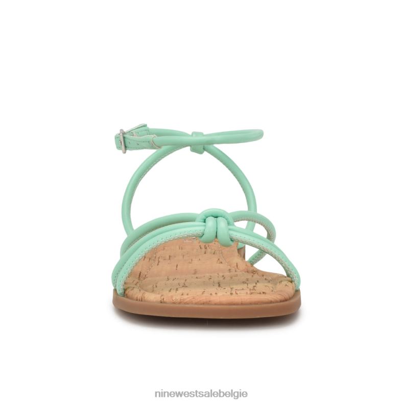 Nine West L48XT1070 muntgroen Platte sandalen met enkelbandje