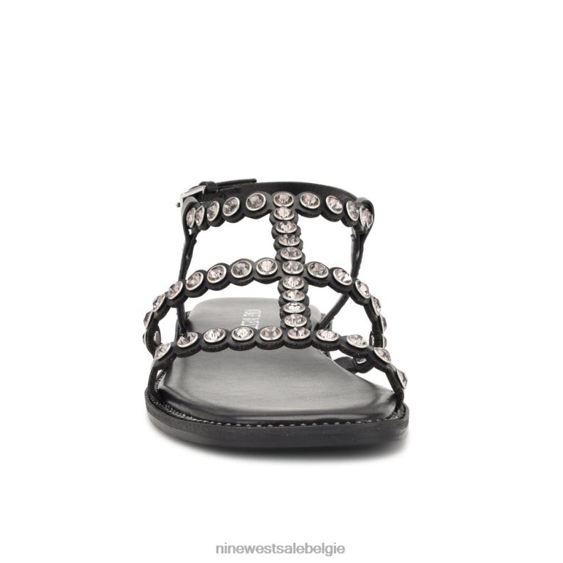 Nine West L48XT10 zwart emely platte sandalen