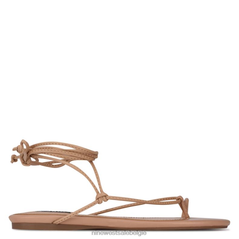 Nine West L48XT111 warme blos pansie platte sandalen met enkelwikkel