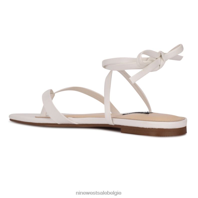 Nine West L48XT123 wit news platte sandalen met enkelwikkel