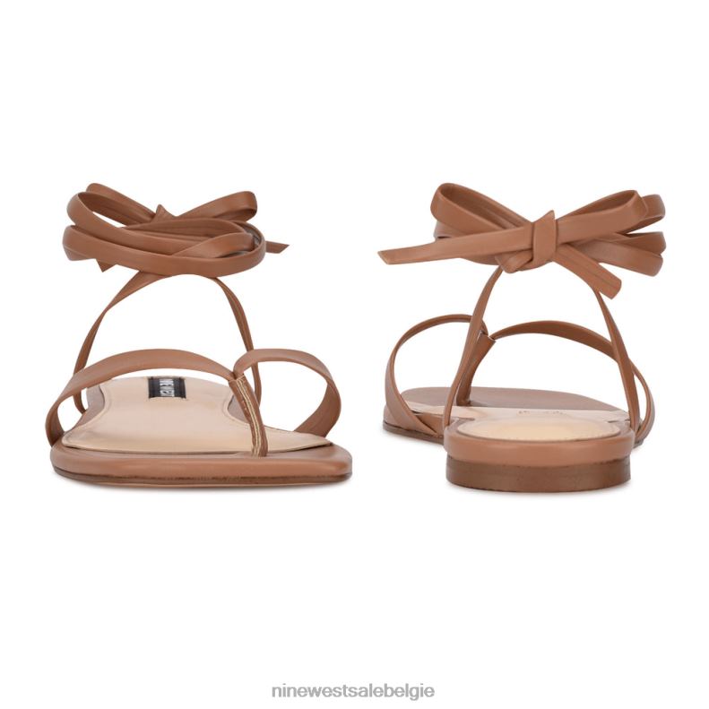 Nine West L48XT124 natuurlijk news platte sandalen met enkelwikkel