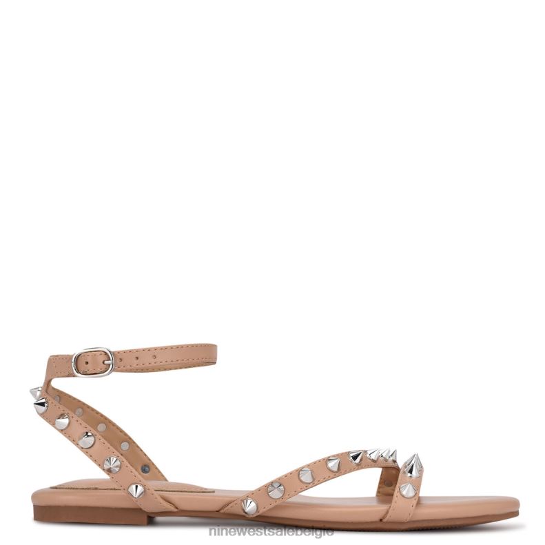 Nine West L48XT127 warme blos Bernie platte sandalen met studs