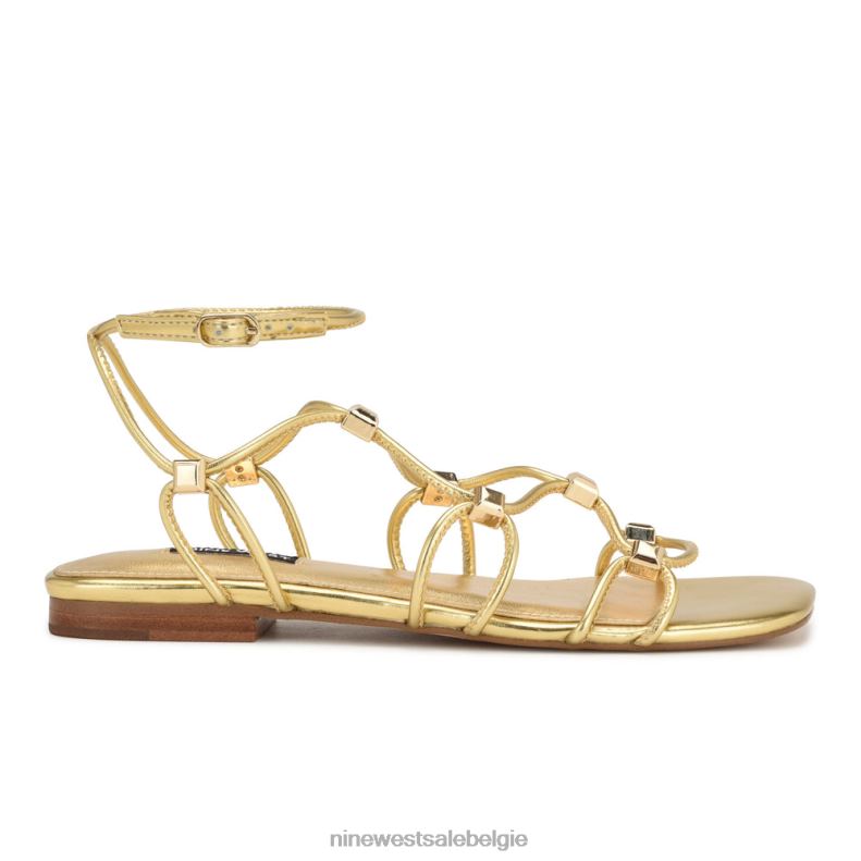 Nine West L48XT17 goud Majah platte sandalen met bandjes