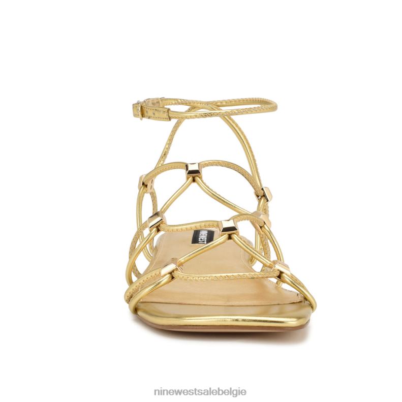 Nine West L48XT17 goud Majah platte sandalen met bandjes