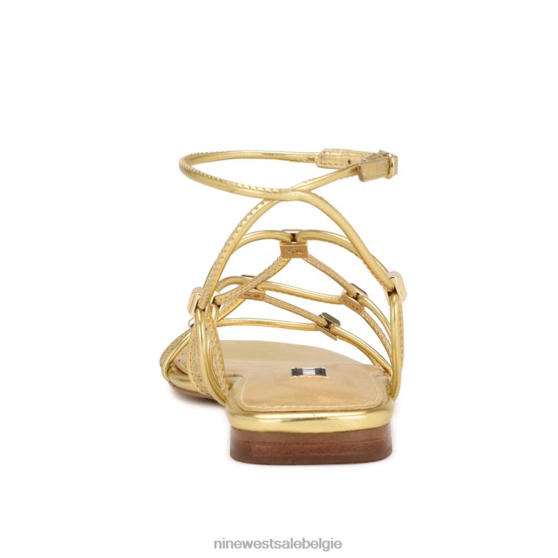 Nine West L48XT17 goud Majah platte sandalen met bandjes