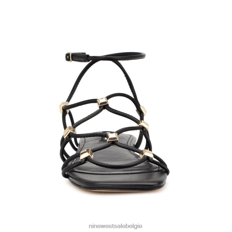 Nine West L48XT18 zwart Majah platte sandalen met bandjes