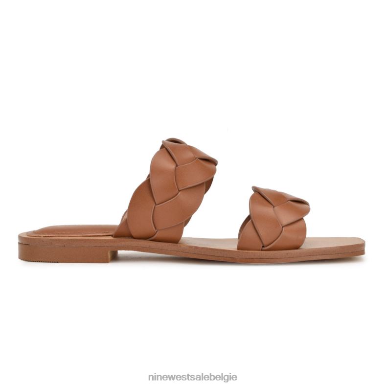 Nine West L48XT1 donker natuurlijk geweven koninklijke platte sandalen