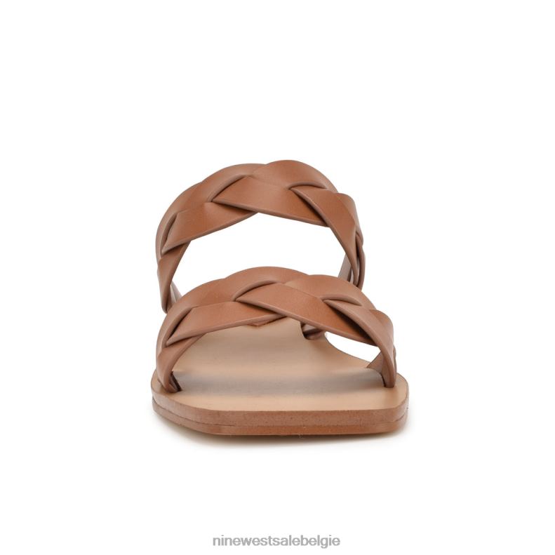 Nine West L48XT1 donker natuurlijk geweven koninklijke platte sandalen