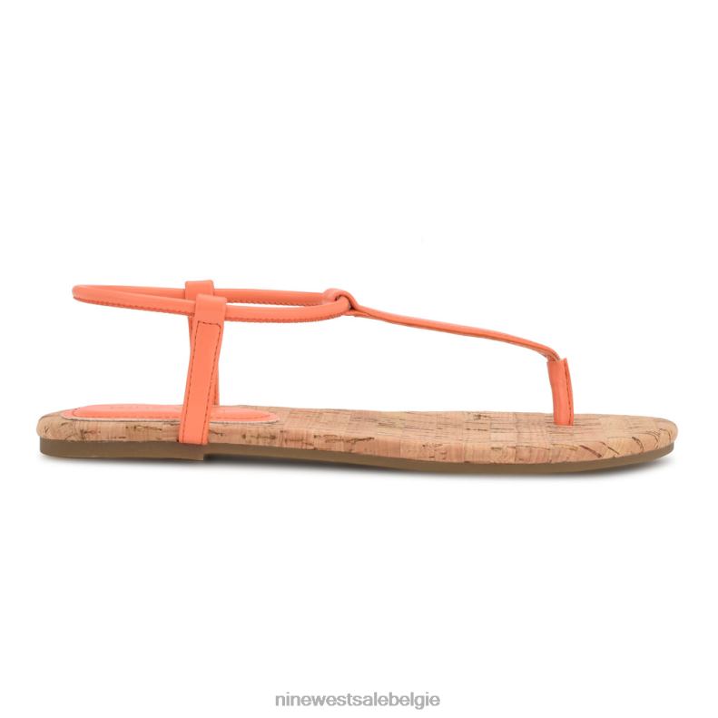 Nine West L48XT25 perfecte oranje bassie platte sandalen