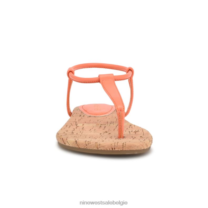 Nine West L48XT25 perfecte oranje bassie platte sandalen