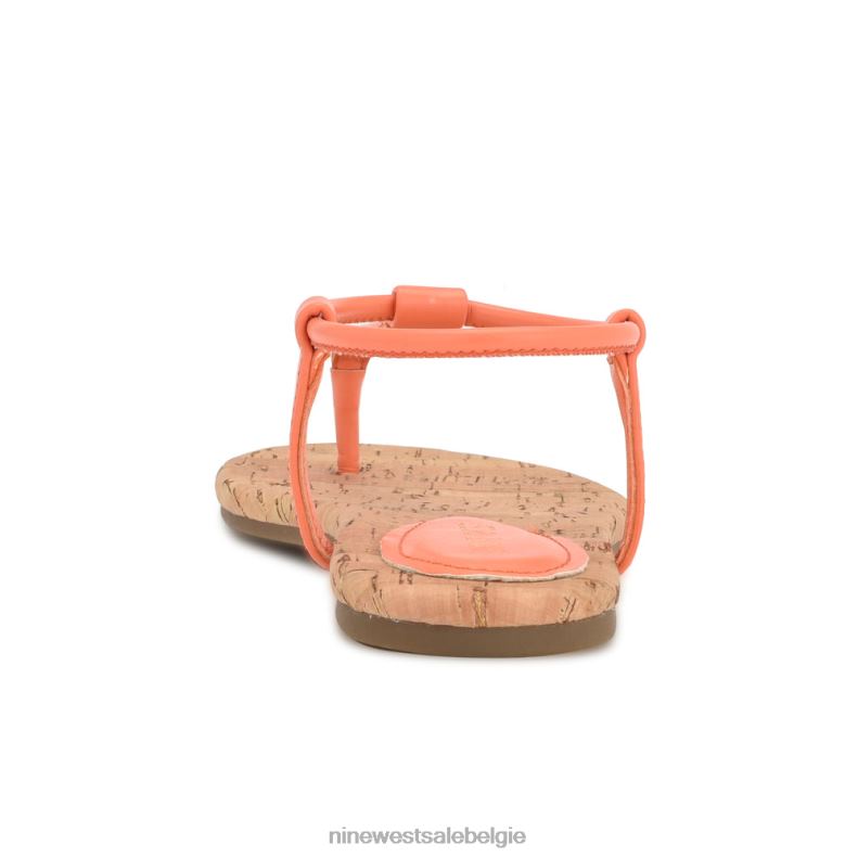 Nine West L48XT25 perfecte oranje bassie platte sandalen