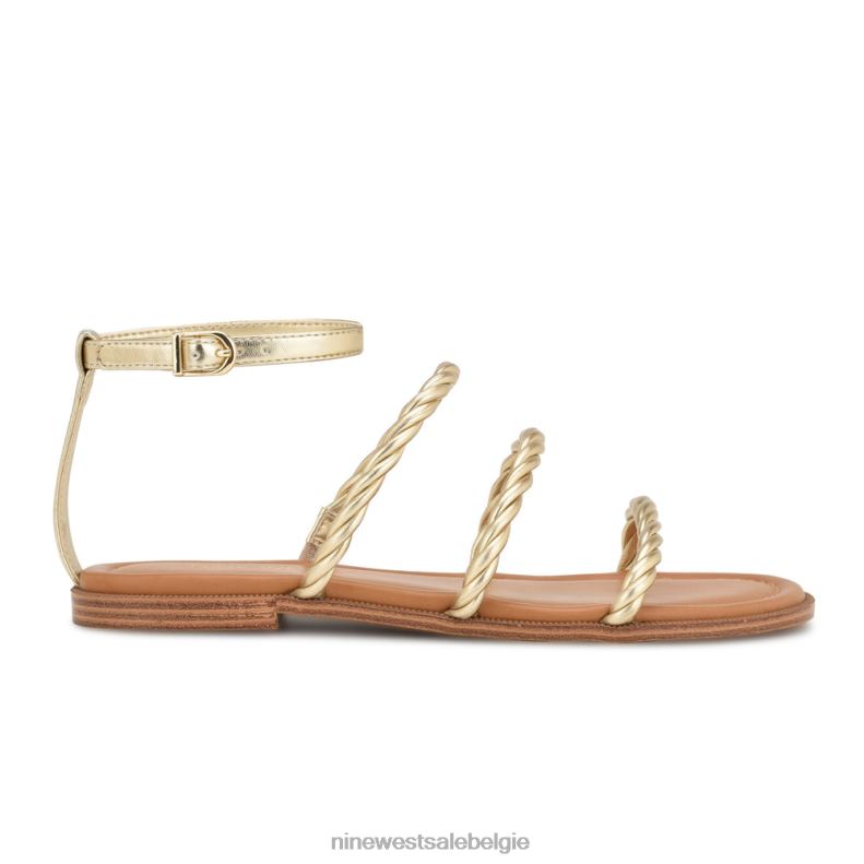 Nine West L48XT28 goud Platte sandalen met enkelbandje van ipster