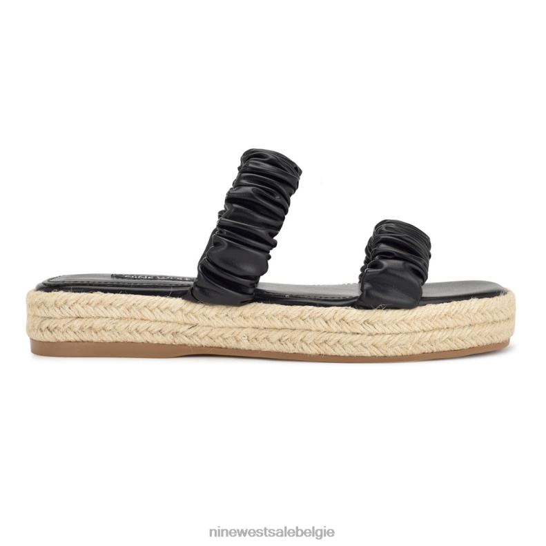 Nine West L48XT44 zwart pauw espadrille platte sandalen