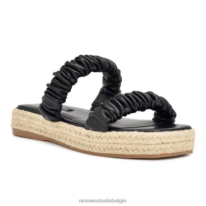 Nine West L48XT44 zwart pauw espadrille platte sandalen