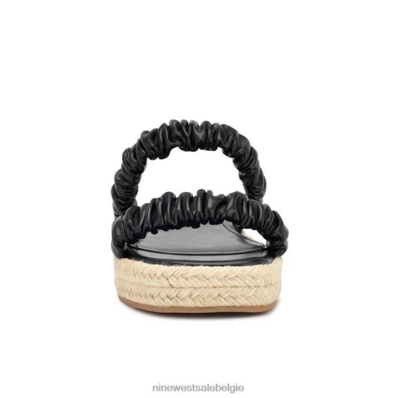 Nine West L48XT44 zwart pauw espadrille platte sandalen