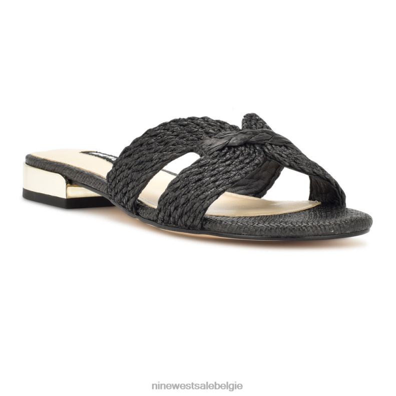 Nine West L48XT64 zwart Irenie platte sandalen