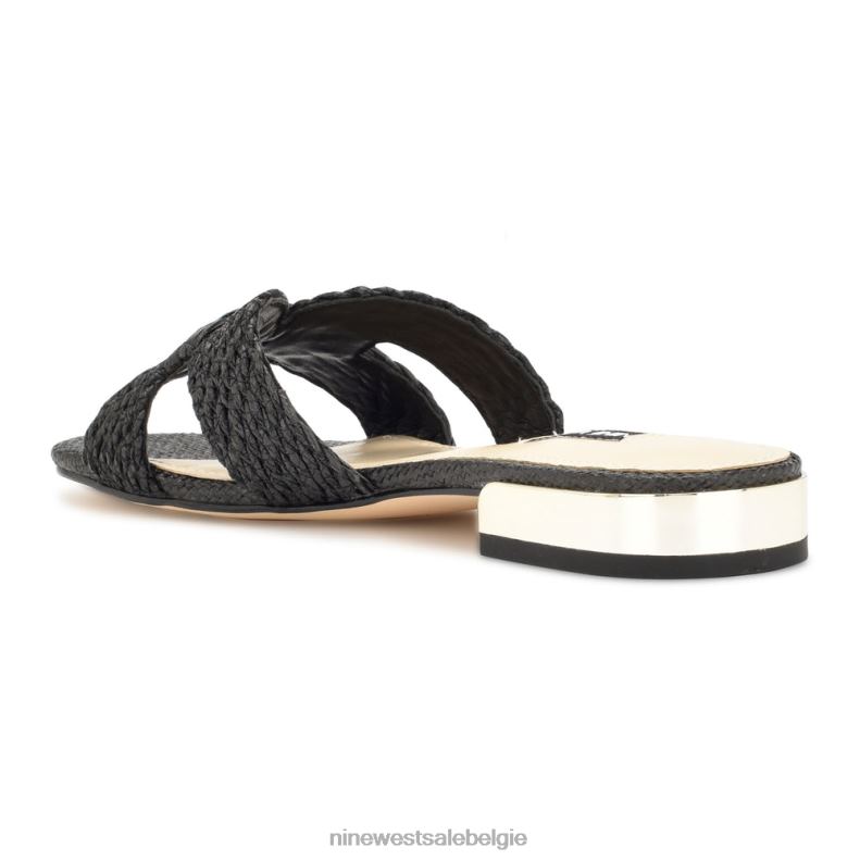 Nine West L48XT64 zwart Irenie platte sandalen