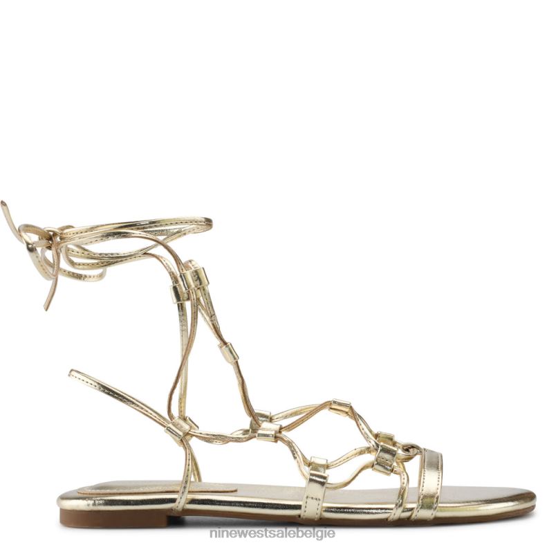 Nine West L48XT65 platijn Platte sandalen met knoopsluiting rond de enkel