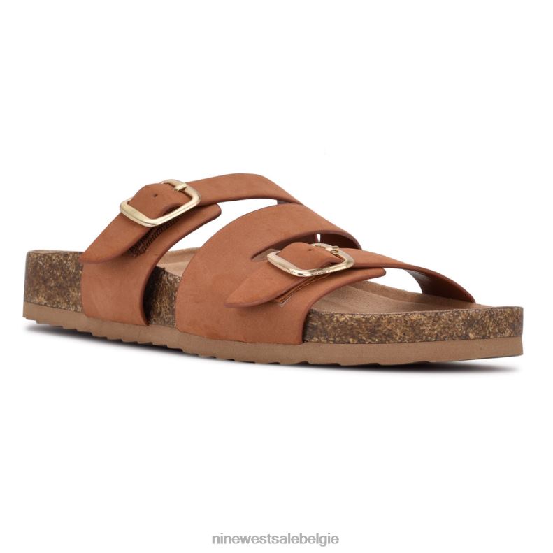 Nine West L48XT85 rijke koffie Sommie platte sandalen