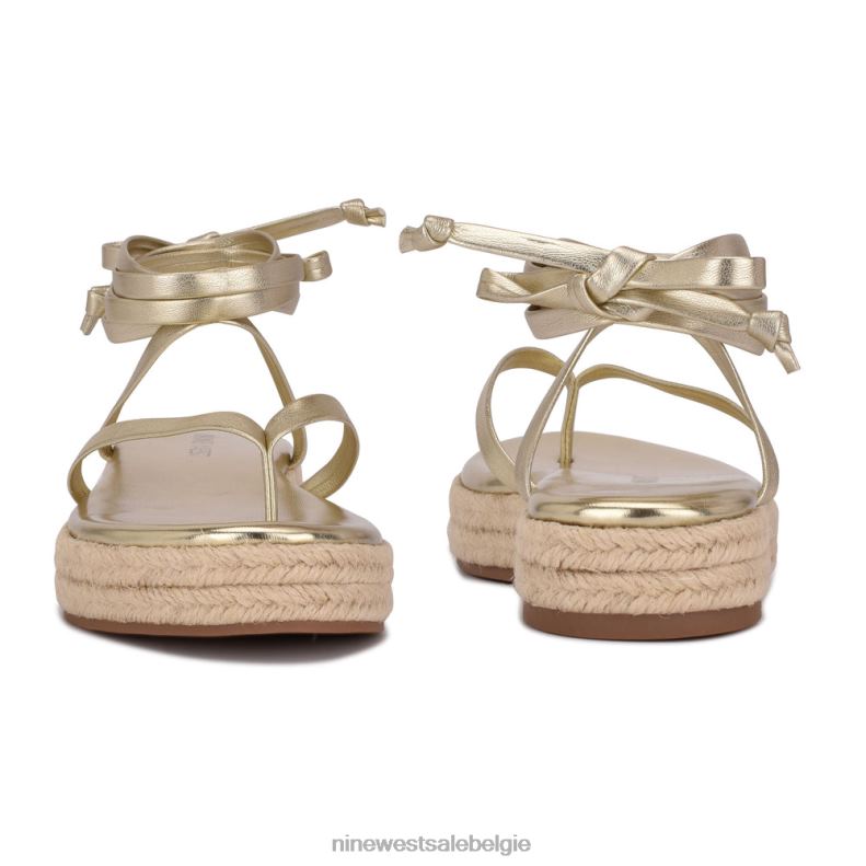 Nine West L48XT97 platijn Monee platte sandalen met enkelwikkel