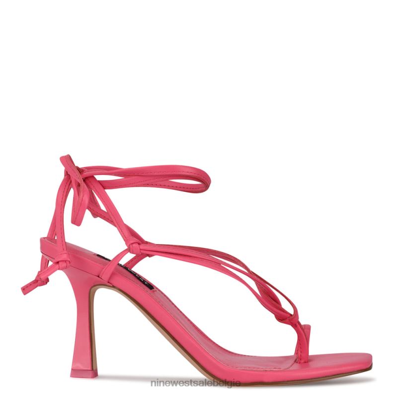 Nine West L48XT1020 wauw roze Yippie sandaal met hak en enkelwikkel