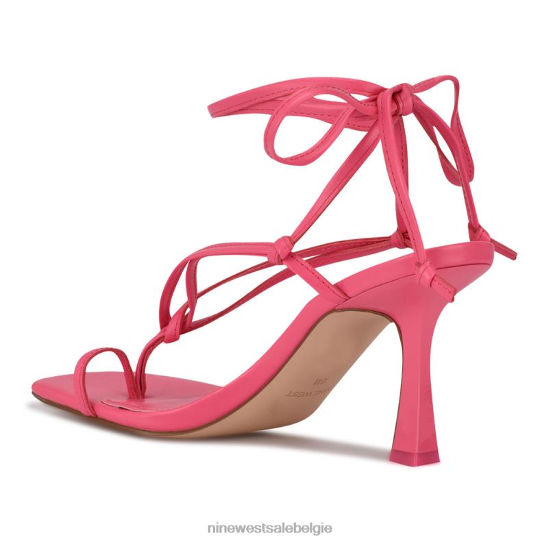 Nine West L48XT1020 wauw roze Yippie sandaal met hak en enkelwikkel