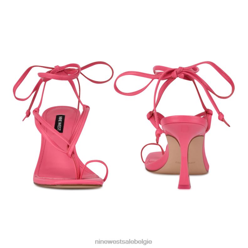 Nine West L48XT1020 wauw roze Yippie sandaal met hak en enkelwikkel