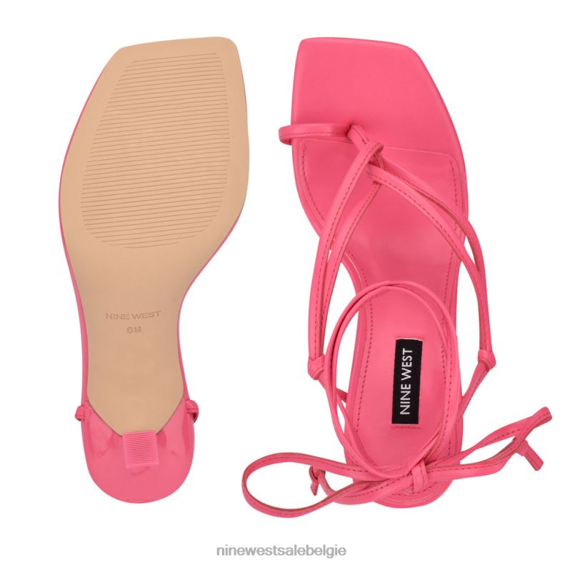 Nine West L48XT1020 wauw roze Yippie sandaal met hak en enkelwikkel