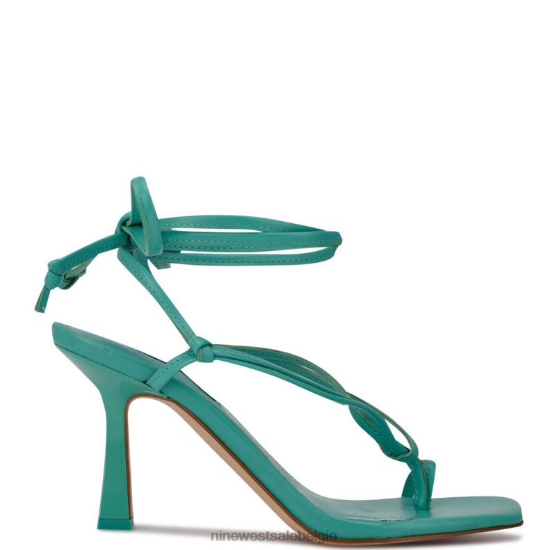 Nine West L48XT1021 turkoois Yippie sandaal met hak en enkelwikkel