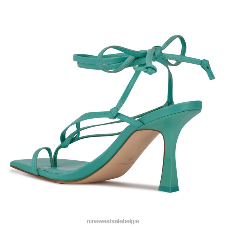 Nine West L48XT1021 turkoois Yippie sandaal met hak en enkelwikkel