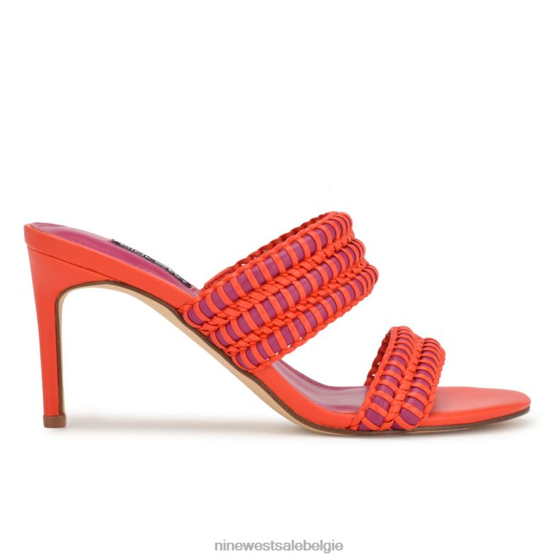 Nine West L48XT133 oranje roze pauze sandalen met hak