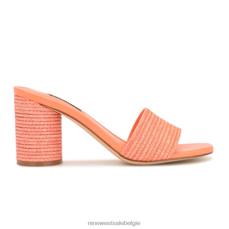 Nine West L48XT141 oranje Mapeli-slipsandalen met hak