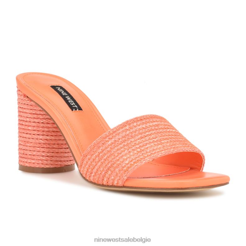 Nine West L48XT141 oranje Mapeli-slipsandalen met hak