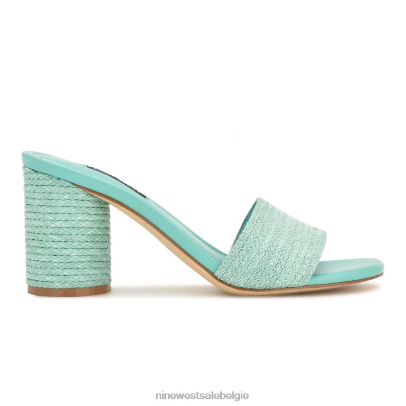 Nine West L48XT144 aquablauw Mapeli-slipsandalen met hak