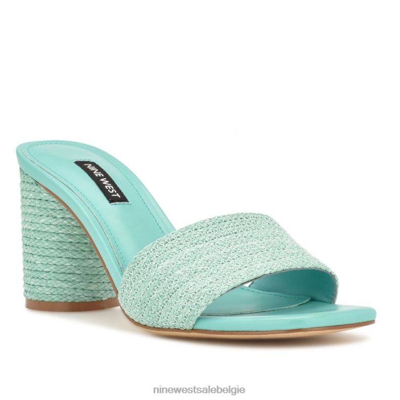 Nine West L48XT144 aquablauw Mapeli-slipsandalen met hak