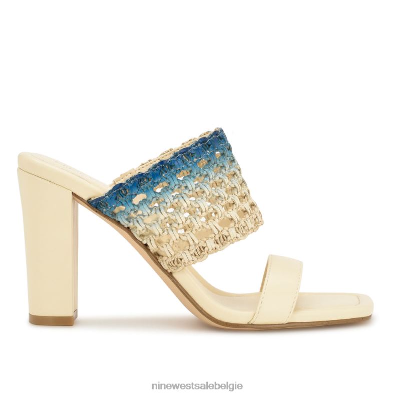 Nine West L48XT149 crème blauw ombre Mylas-slipsandalen met hak