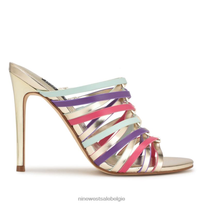 Nine West L48XT151 goud multi must-slip sandalen met hak