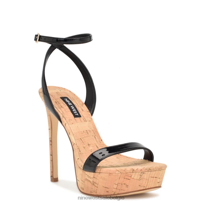 Nine West L48XT156 zwart patent sierlijke platformsandalen