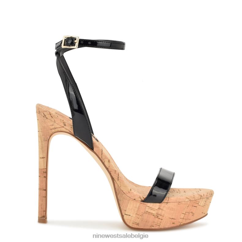 Nine West L48XT1708 zwart patent sierlijke platformsandalen