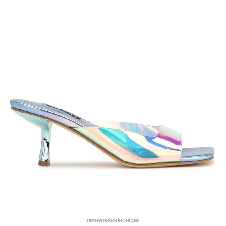 Nine West L48XT171 blauw multi-metallic Raylen sandalen met hak