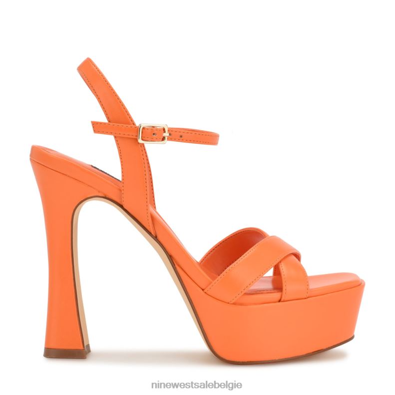 Nine West L48XT1725 oranje Sandalen met iriv-platform