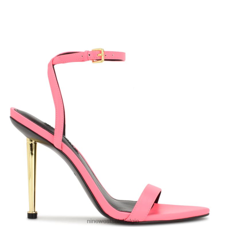 Nine West L48XT1737 Neon roze Sandalen met enkelbandje van reina