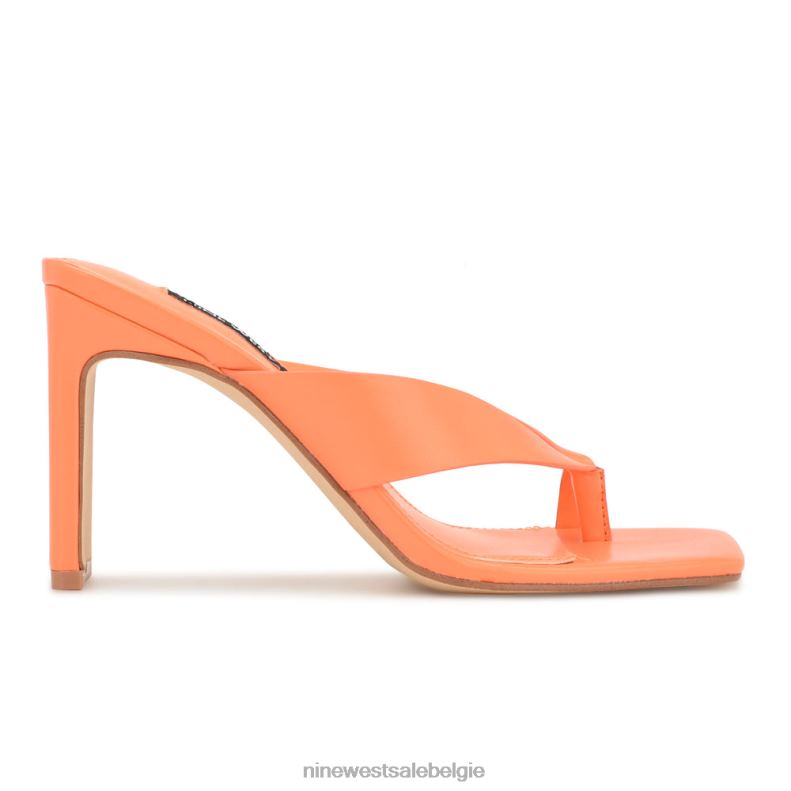 Nine West L48XT174 oranje Durlife leren sandalen met hak