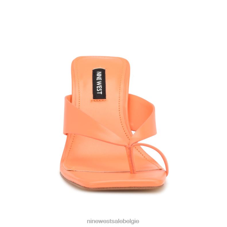 Nine West L48XT174 oranje Durlife leren sandalen met hak