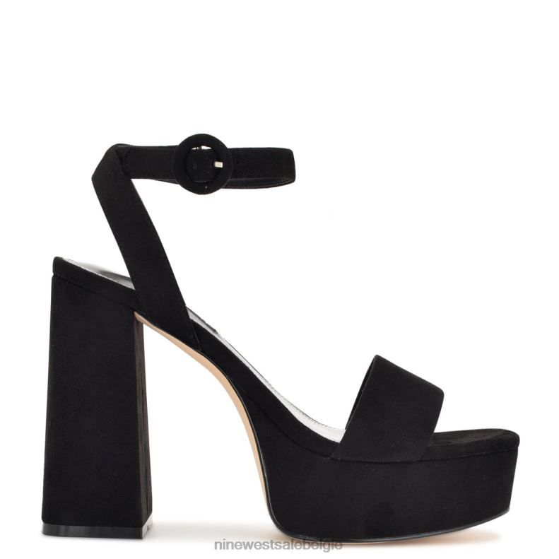 Nine West L48XT1759 zwart suède Jans platformsandalen