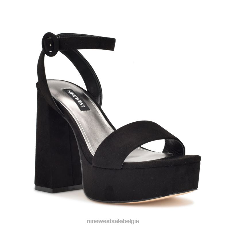 Nine West L48XT1759 zwart suède Jans platformsandalen