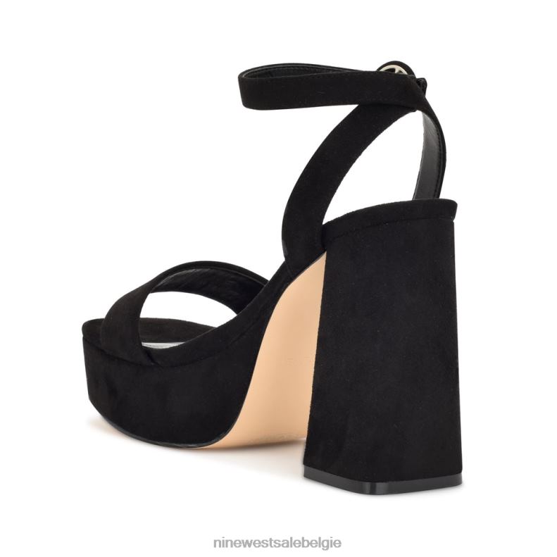 Nine West L48XT1759 zwart suède Jans platformsandalen